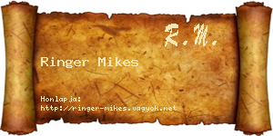 Ringer Mikes névjegykártya